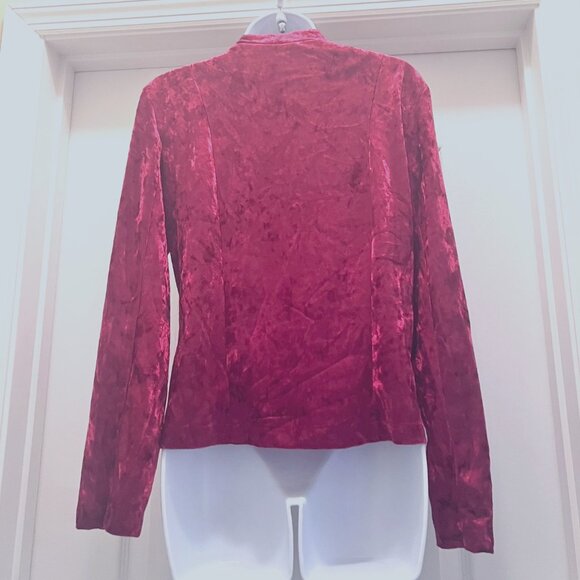 Soho Apparel LTD.-Women's Size Small-Zip Up Front Long Sleeve top/Jacket-Velvet - Picture 8 of 10